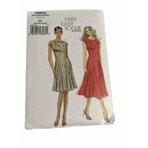 Vogue 8665 Misses' Fit And Flare Dress Sewing Pattern Plus Size 8-14 Uncut